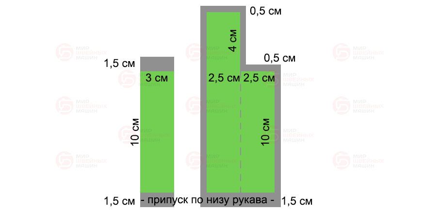 Разрез на рукаве косой бейкой